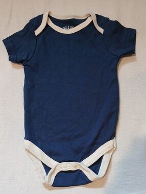 chick pea Navy One-Piece Bodysuit with Cream Trim